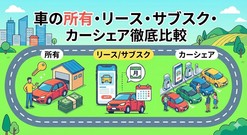 車の所有とリース・サブスク・カーシェアを比較