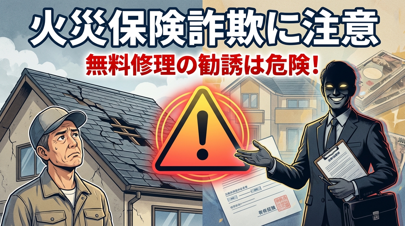 火災保険を使った詐欺の手口と対策｜無料修理の勧誘に要注意